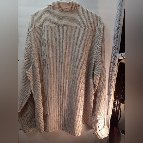 Perry Ellis Untucked 100% Linen 2XLT White Button-Down Shirt Business Casual New - Picture 4 of 16